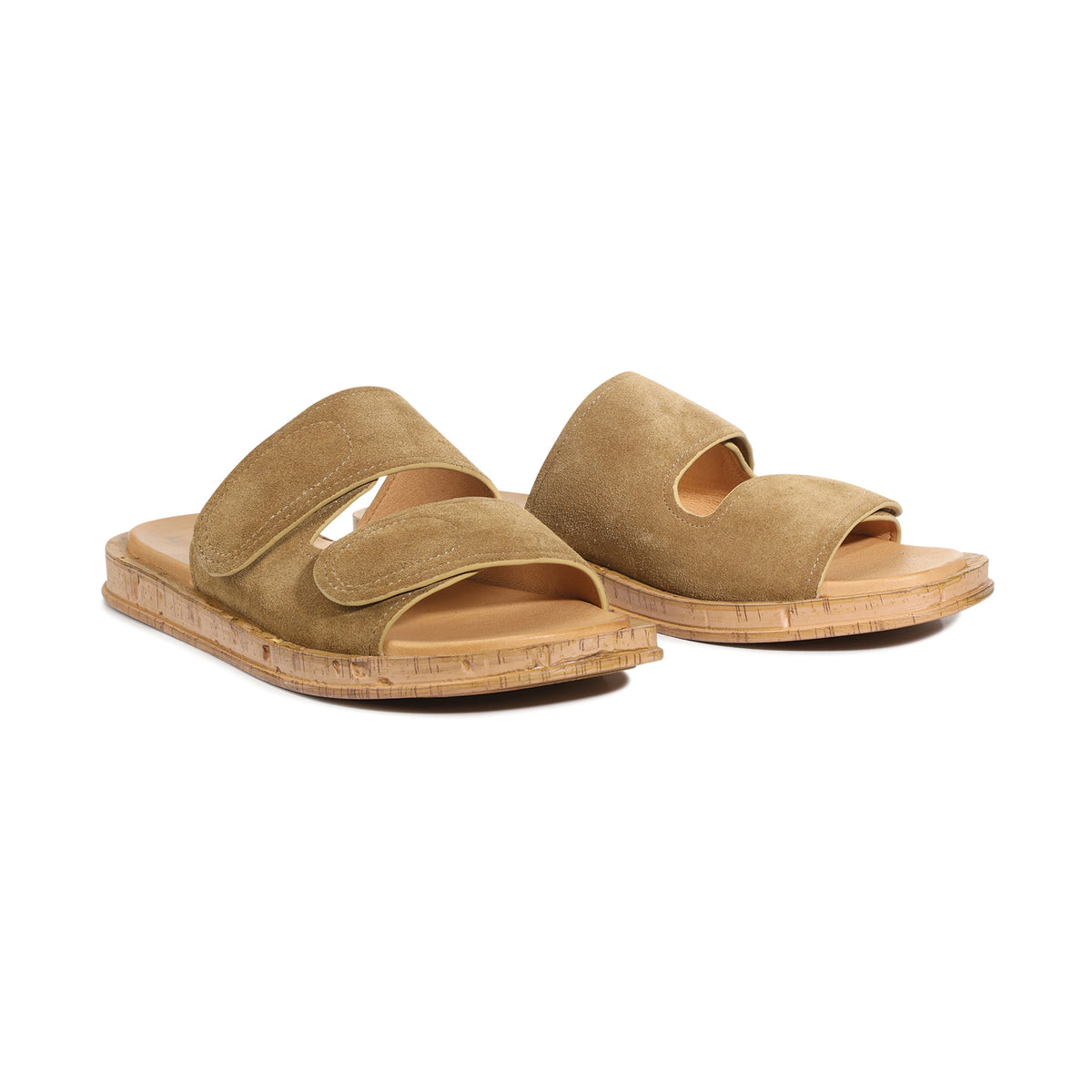 EOS Footwear Cera Leather Slide in Olive-suede
#Color_Olive-suede