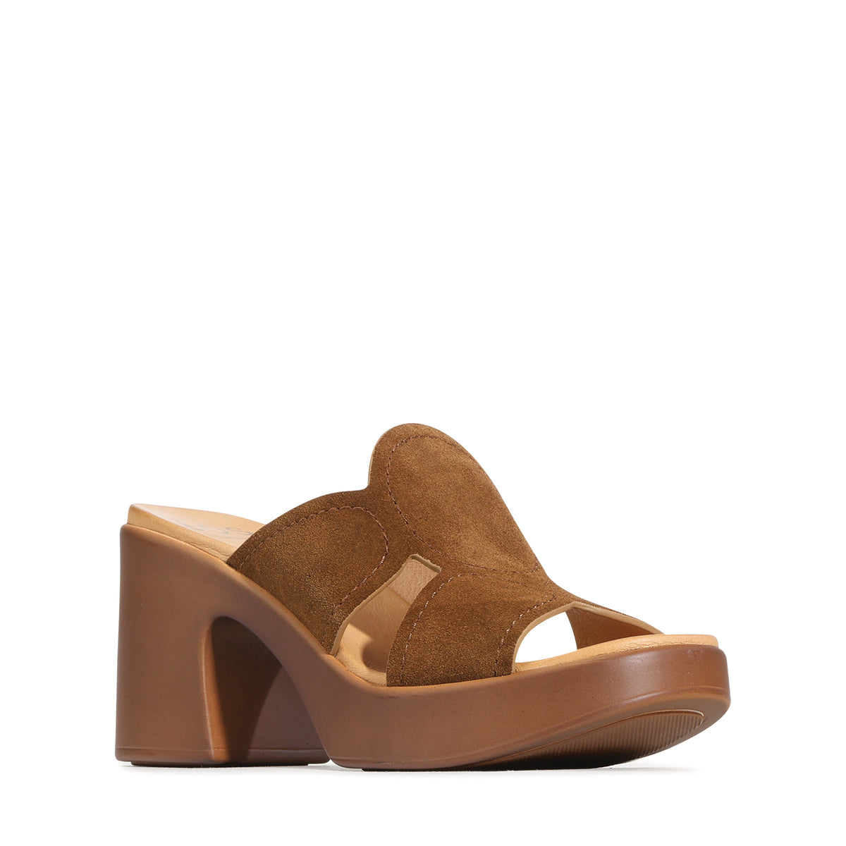 EOS Footwear Dol Leather Sandal Heel in tobacco-suede
#Color_tobacco-suede