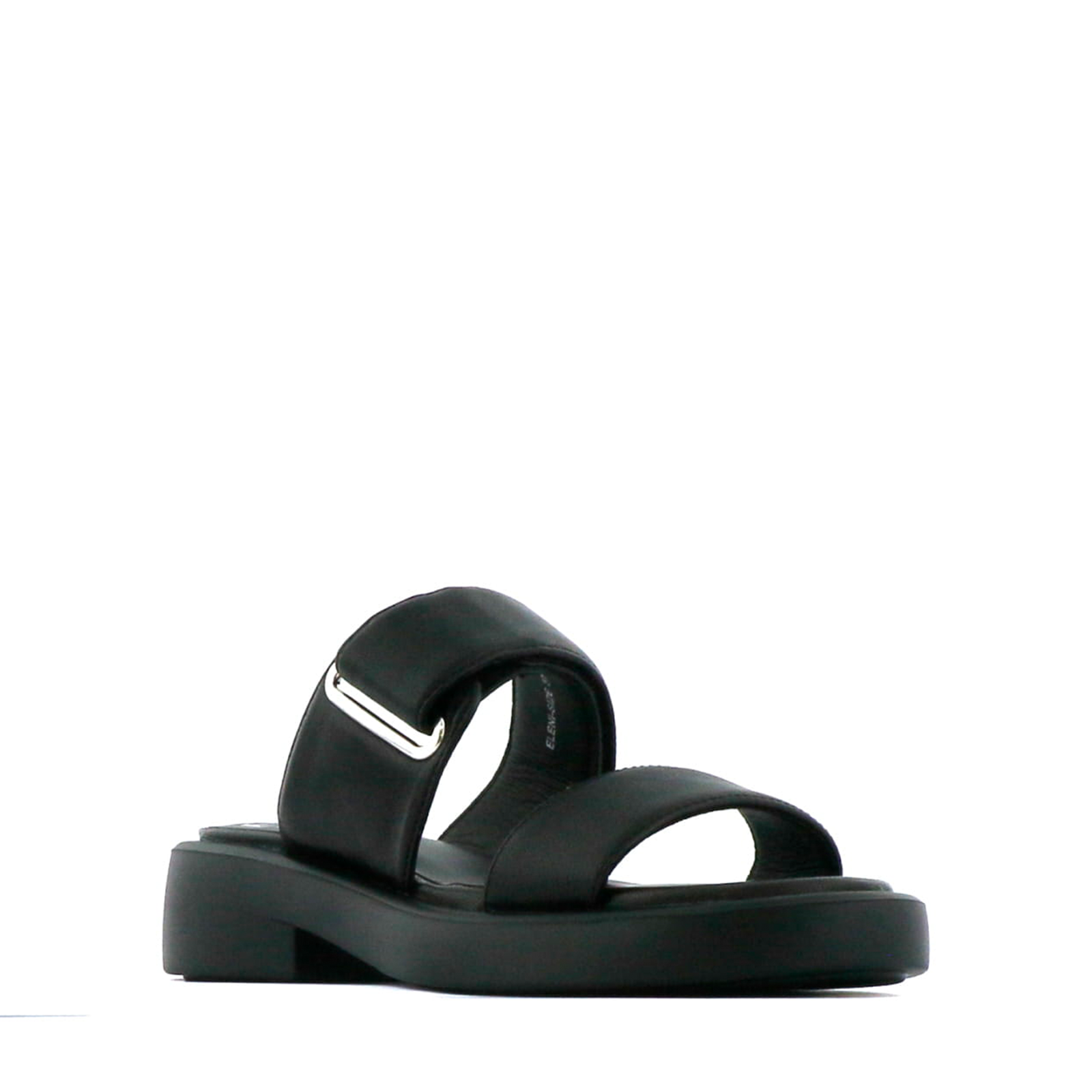 ELENI LEATHER HEEL SLIDE SANDALS