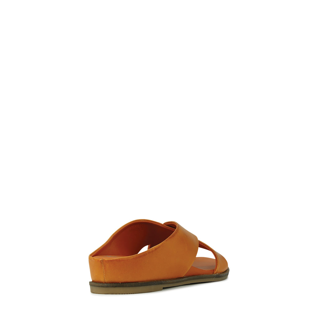 FLEUR LEATHER SLIDE SANDALS