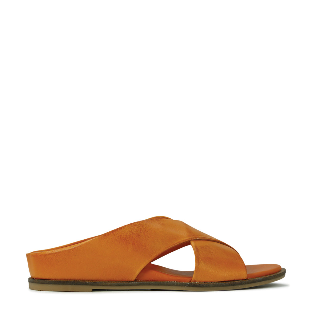 FLEUR LEATHER SLIDE SANDALS