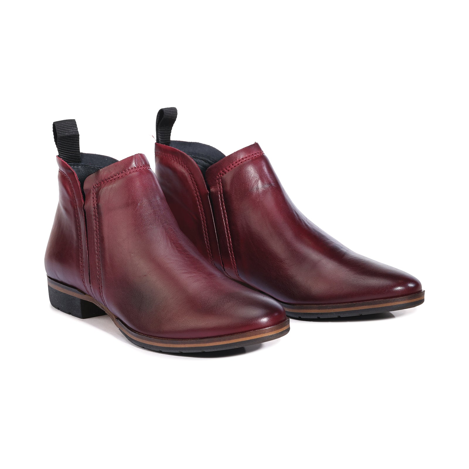 Gaid Leather Ankle Boots - EOS Footwear - Ankle Boots #color_Bordeaux