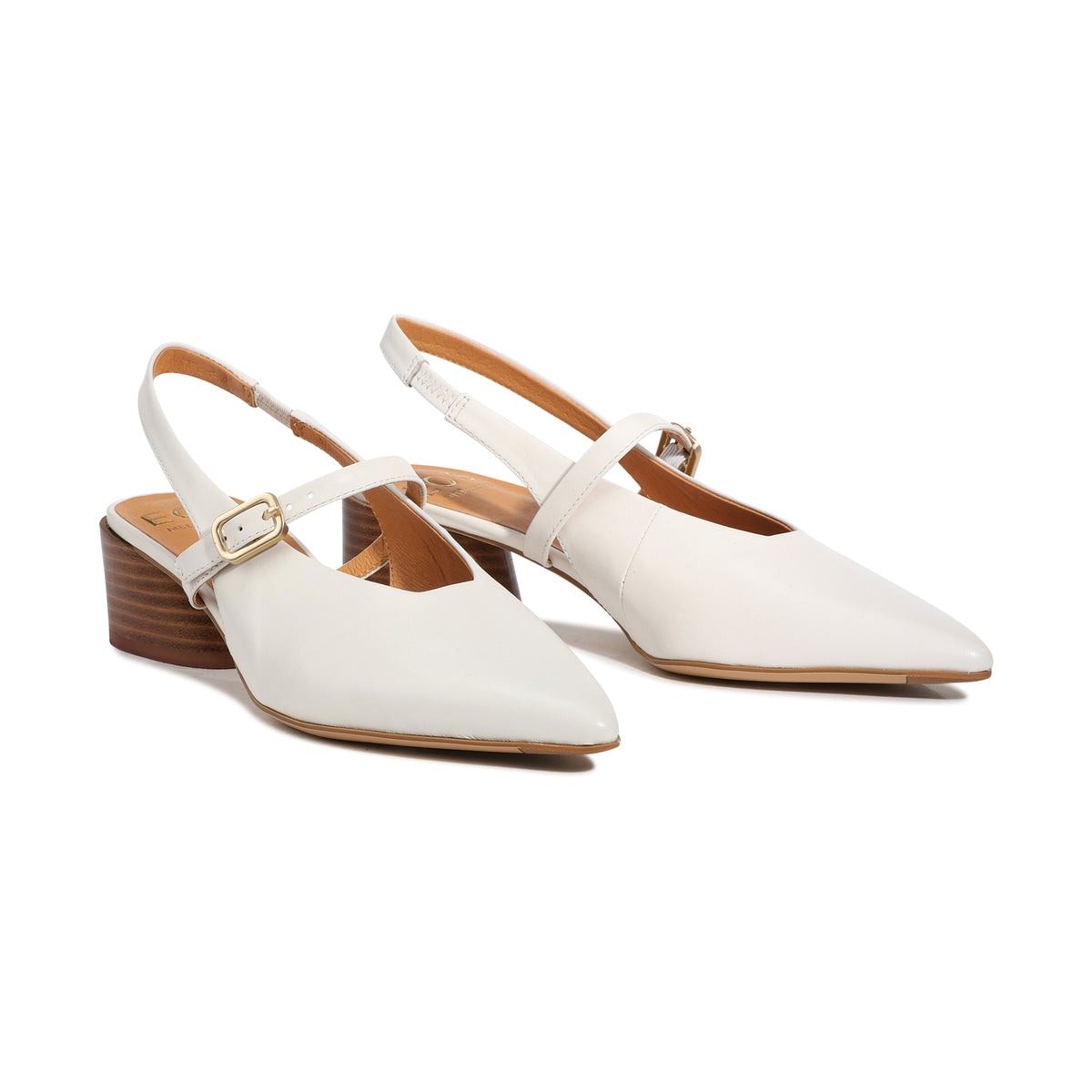 EOS Footwear Hattis Leather Slingback Heel in bone
#Color_bone