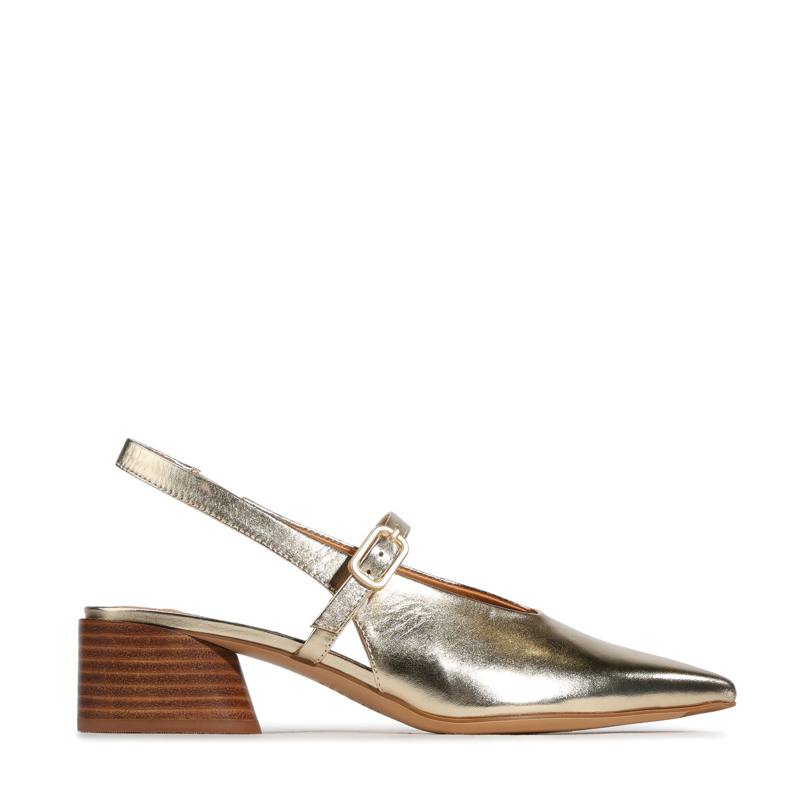 EOS Footwear Hattis Leather Slingback Heel in softgold
#Color_softgold
