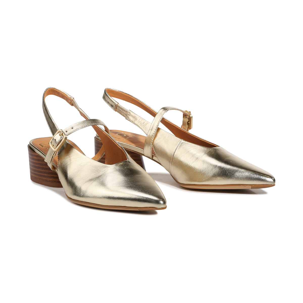 EOS Footwear Hattis Leather Slingback Heel in softgold
#Color_softgold