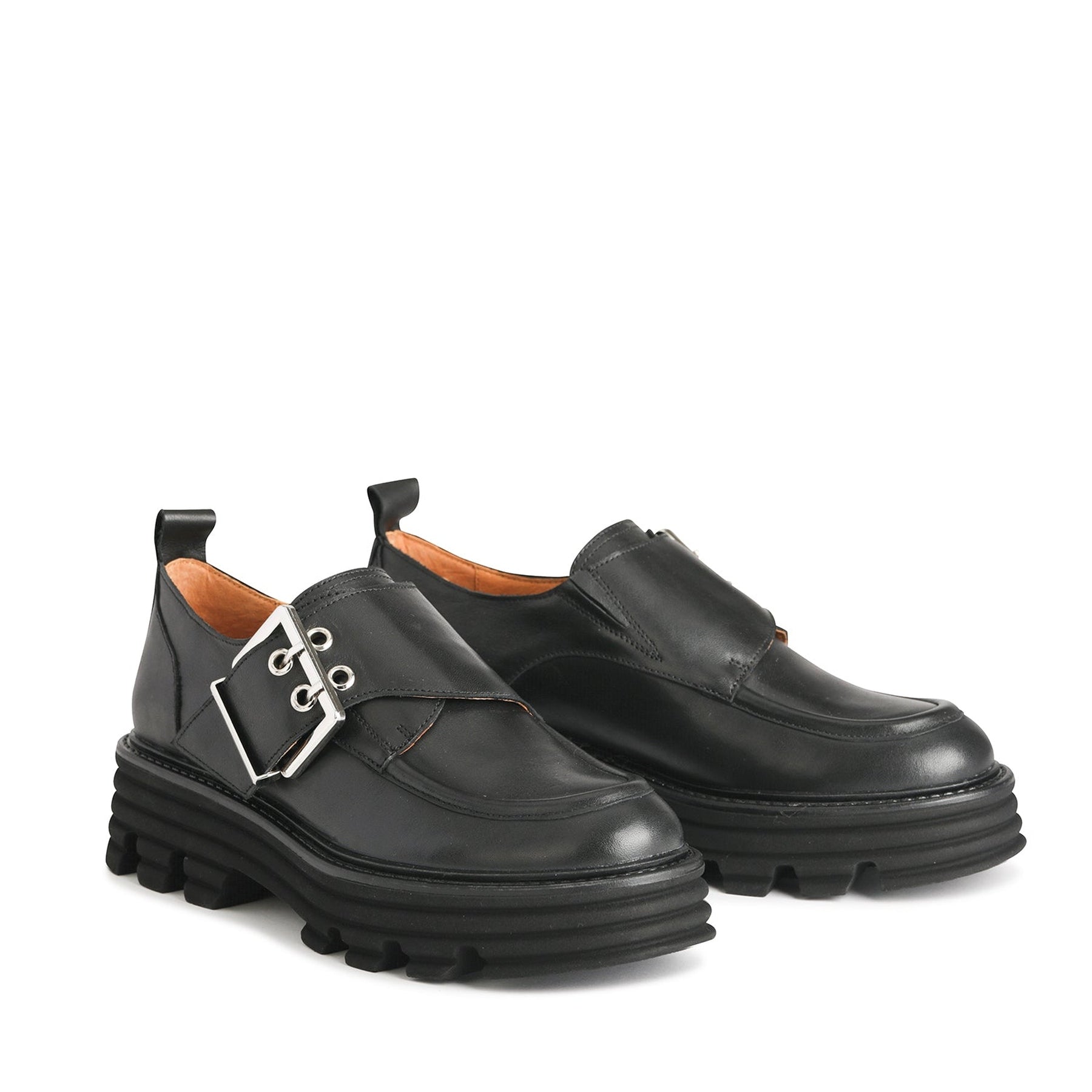 JACLYN LEATHER BUCKLE LOAFERS