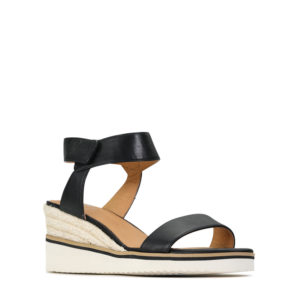 LAZARUS - EOS Footwear - Ankle Strap Sandals #color_Black