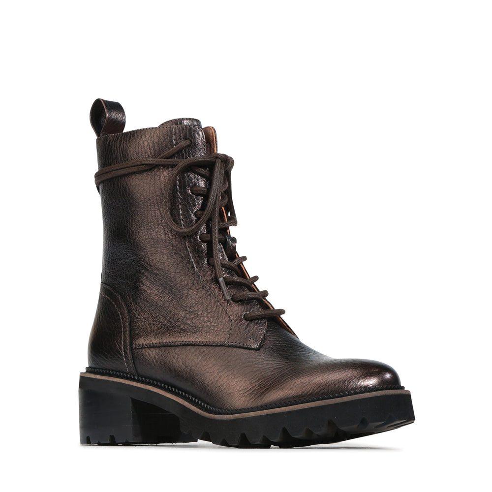 EOS Footwear Linata | Women's Combat Style Boots | Lace-Up with Buckle