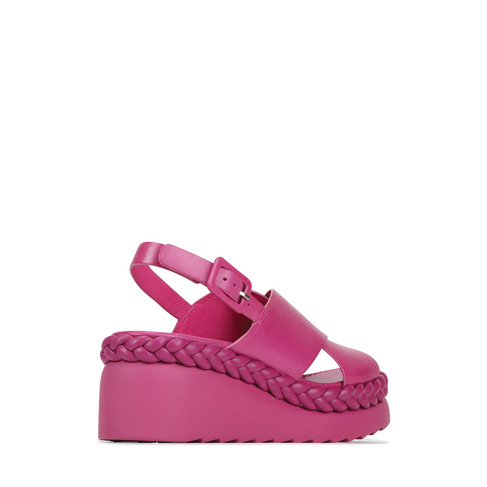 MELIA LEATHER WEDGE SLIDE SANDALS