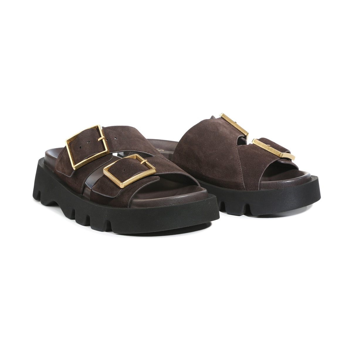 EOS Footwear Stara Leather Slide in mahogany-suede
#Color_mahogany-suede