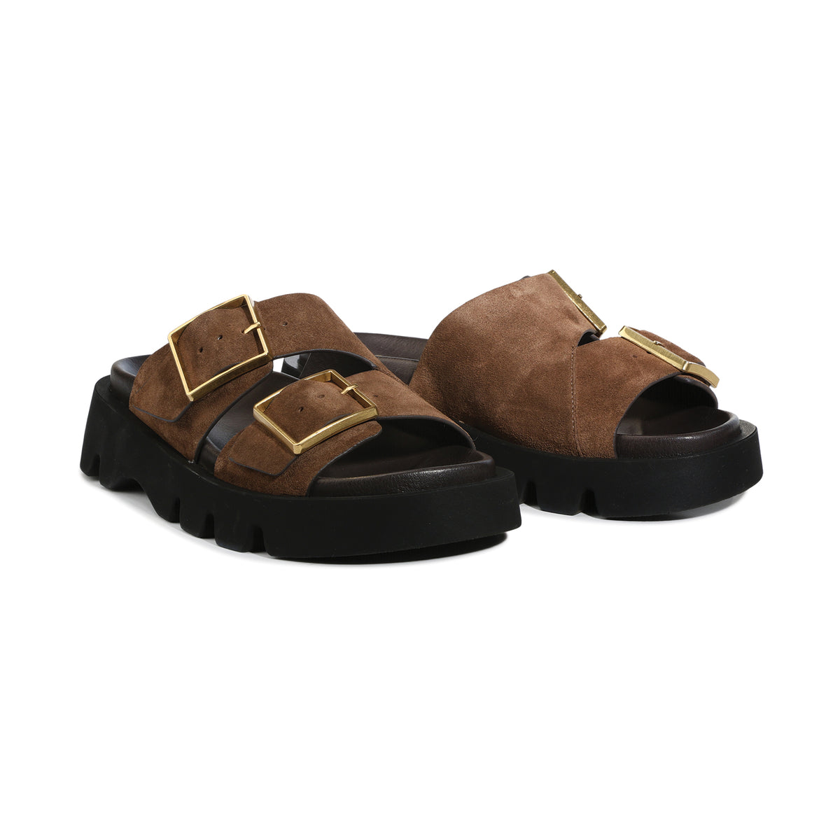 EOS Footwear Stara Leather Slide in pecan-suede
#Color_pecan-suede
