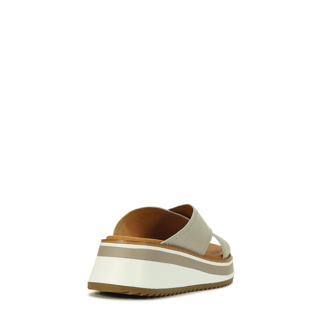 SPORT LEATHER CROSSOVER SLIDE SANDAL