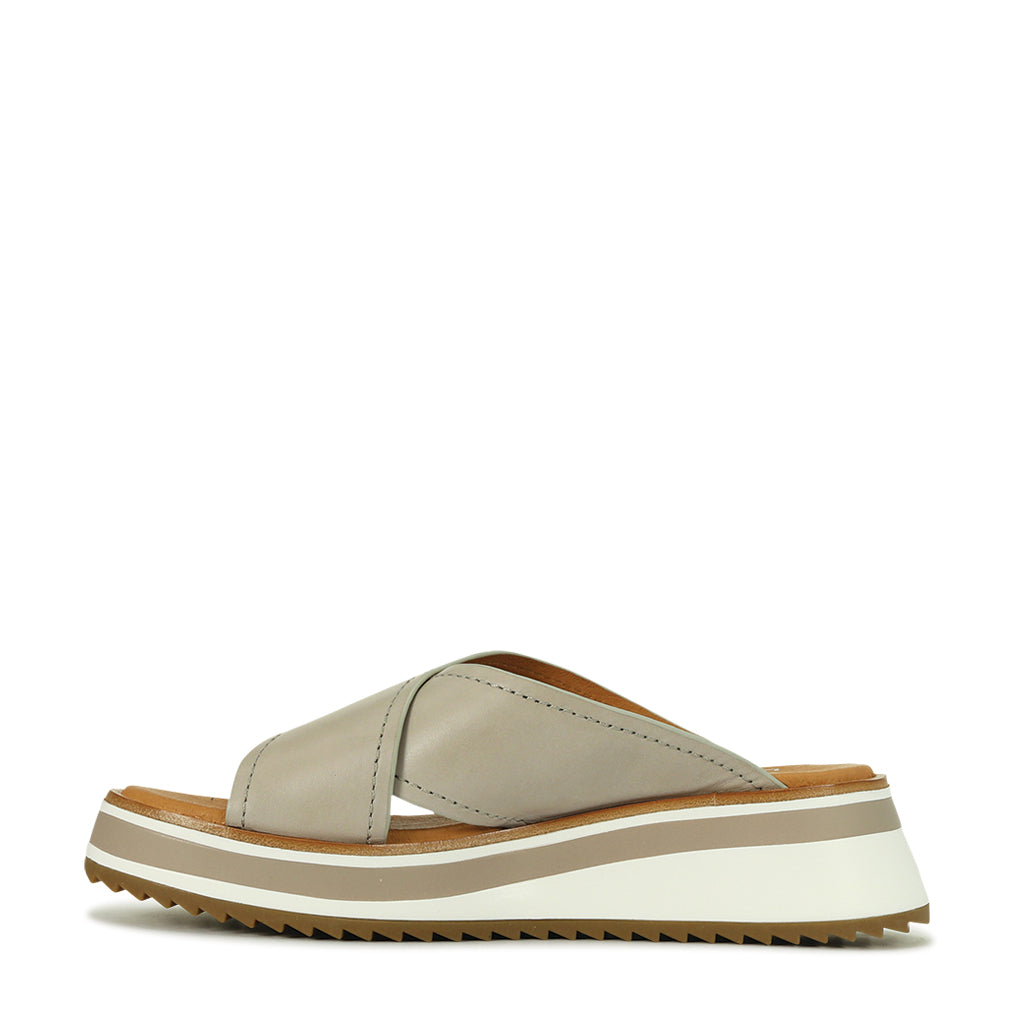 SPORT LEATHER CROSSOVER SLIDE SANDAL