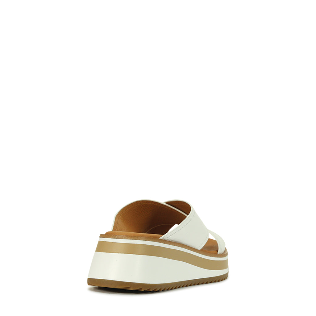 SPORT LEATHER CROSSOVER SLIDE SANDAL