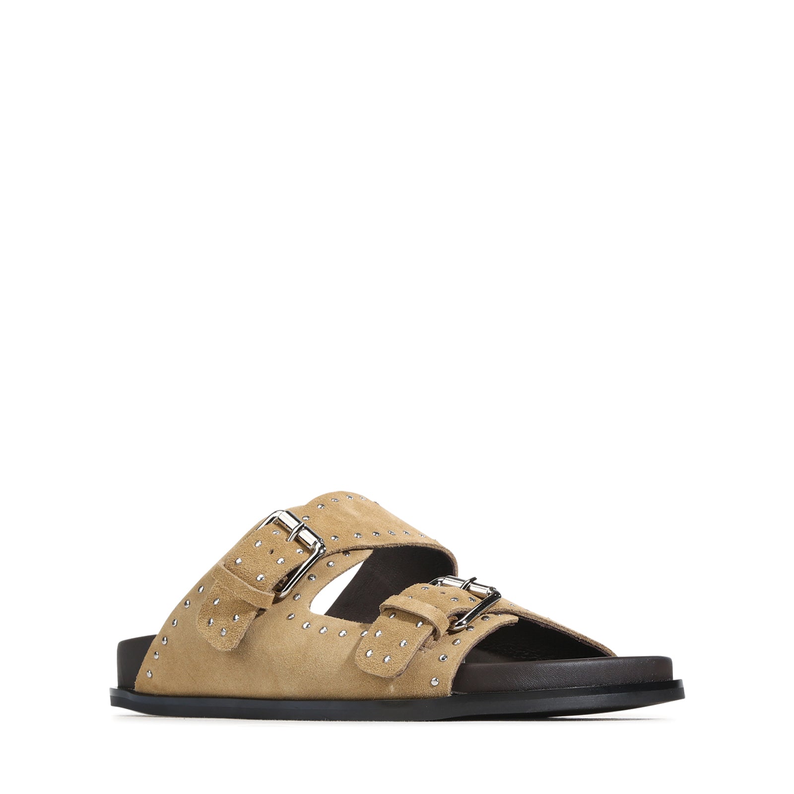 EOS Footwear Stara Leather Slide in olive-suede
#Color_olive-suede