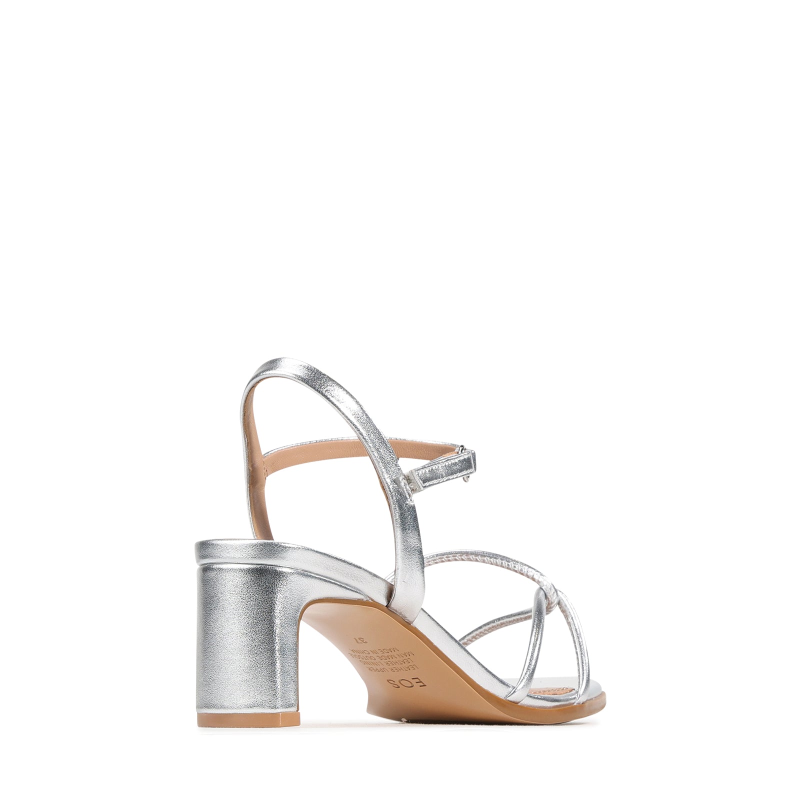 EOS Footwear Vanish Leather Sandal Heel in Silver
#Color_Silver