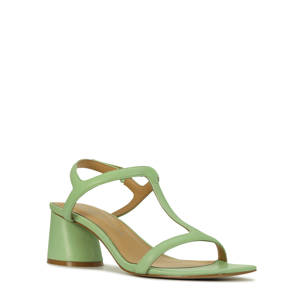 PETRAS LEATHER HEEL SANDAL