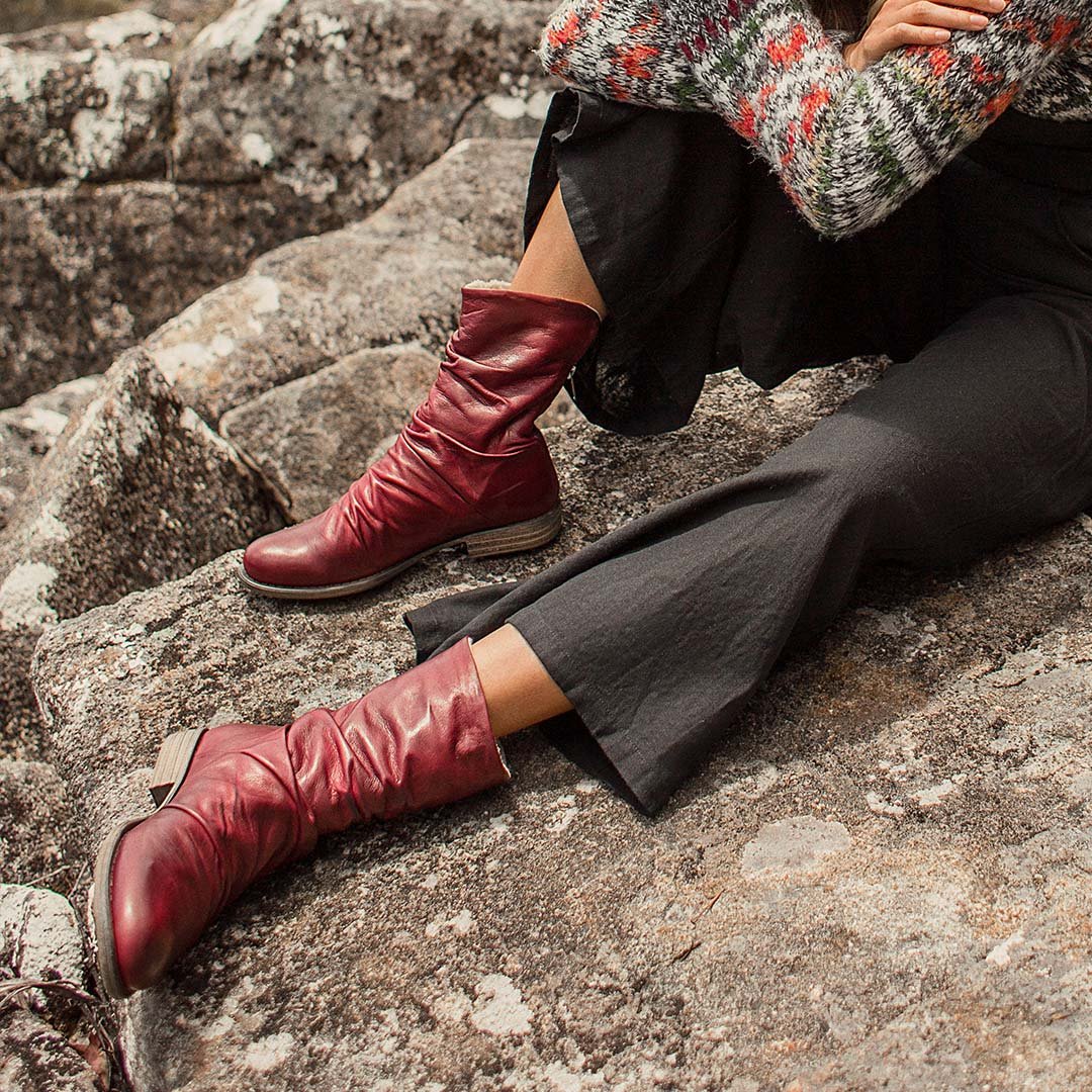 Wilp Leather Ankle Boots - EOS Footwear - Ankle Boots #color_red