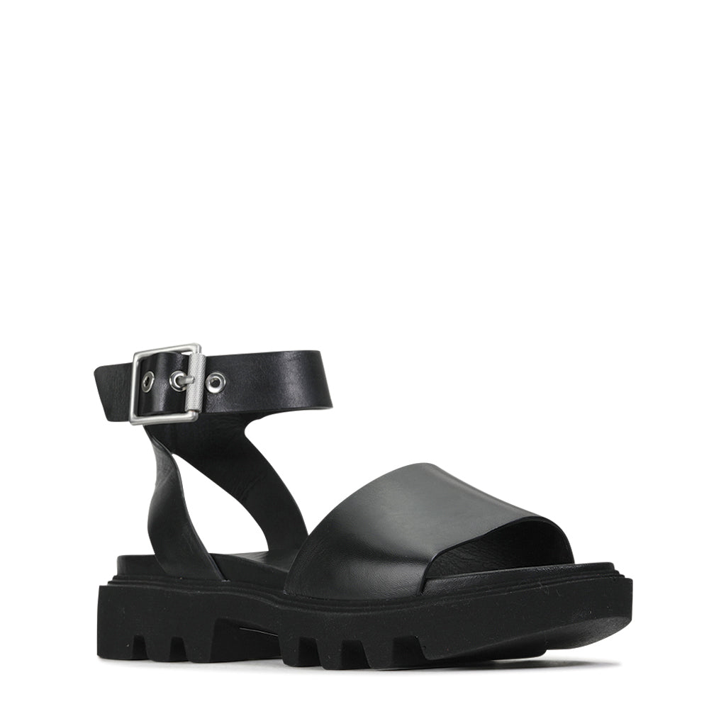 FLIGHTEN - EOS Footwear - Ankle Strap Sandals #color_Black