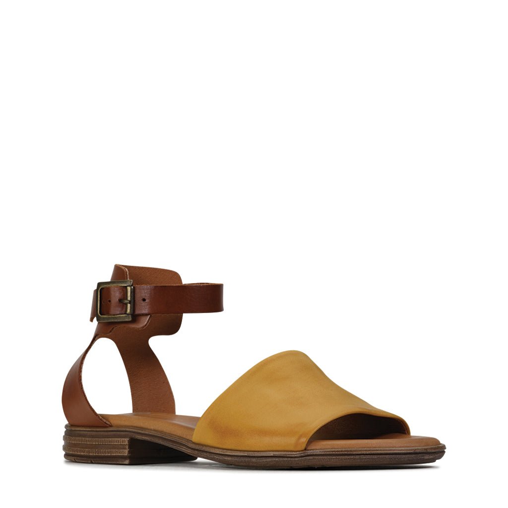 ILOS - EOS Footwear - Ankle Strap Sandals #color_Mustard/brandy