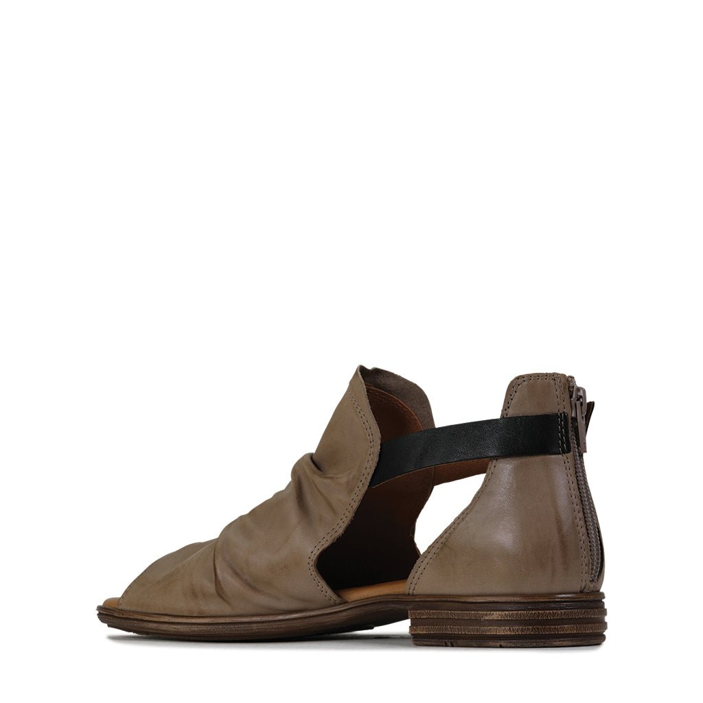 ILOSIA - EOS Footwear - Ankle Strap Sandals #color_Taupe/blk