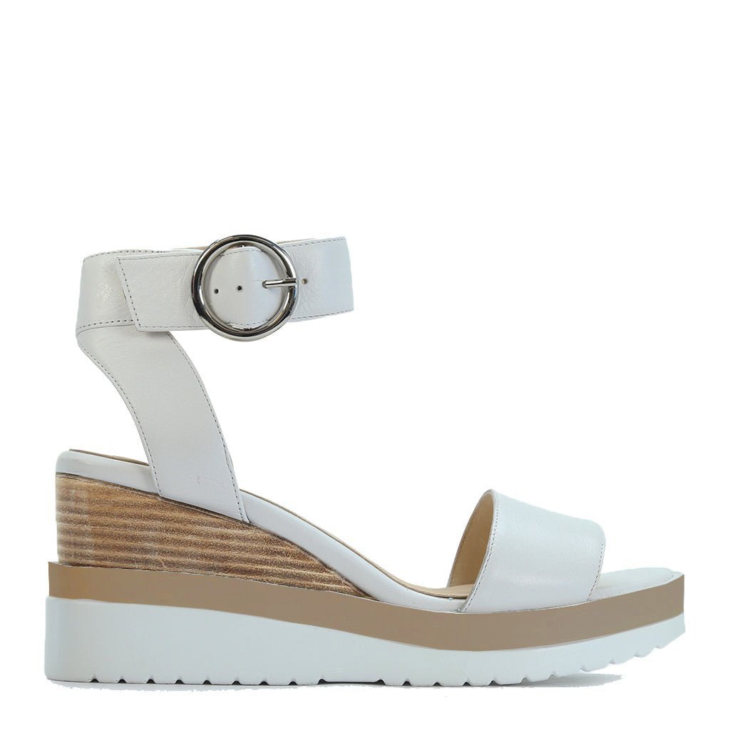 Joey Leather Ankle Strap Sandals - EOS Footwear - Ankle Strap Sandals #color_Off-white