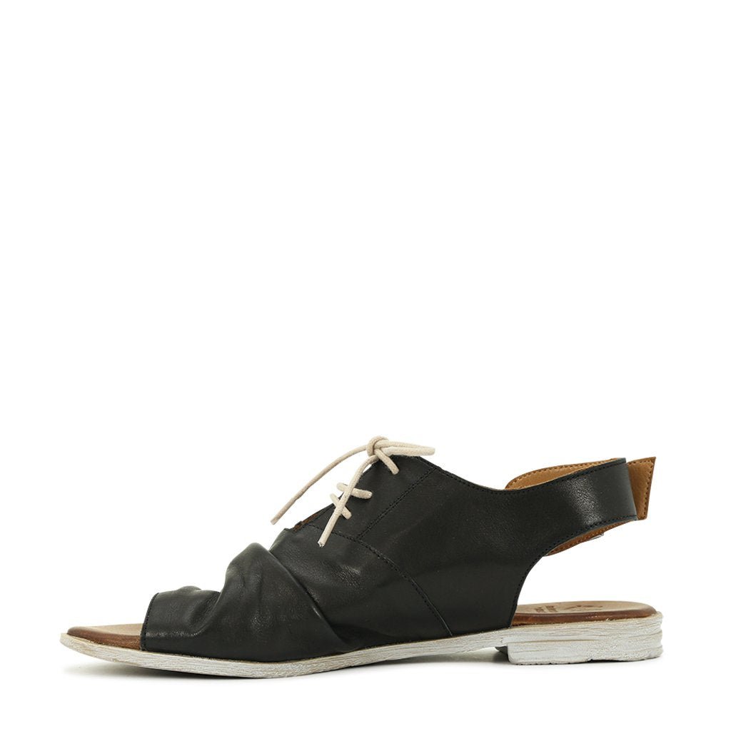 Louelle Leather Sling Back Sandals - EOS Footwear #color_black