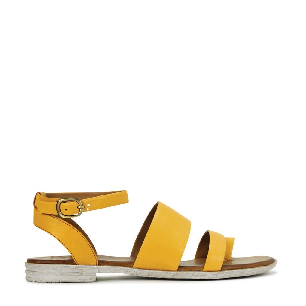 Loui Leather Ankle Strap Sandals #color_mustard