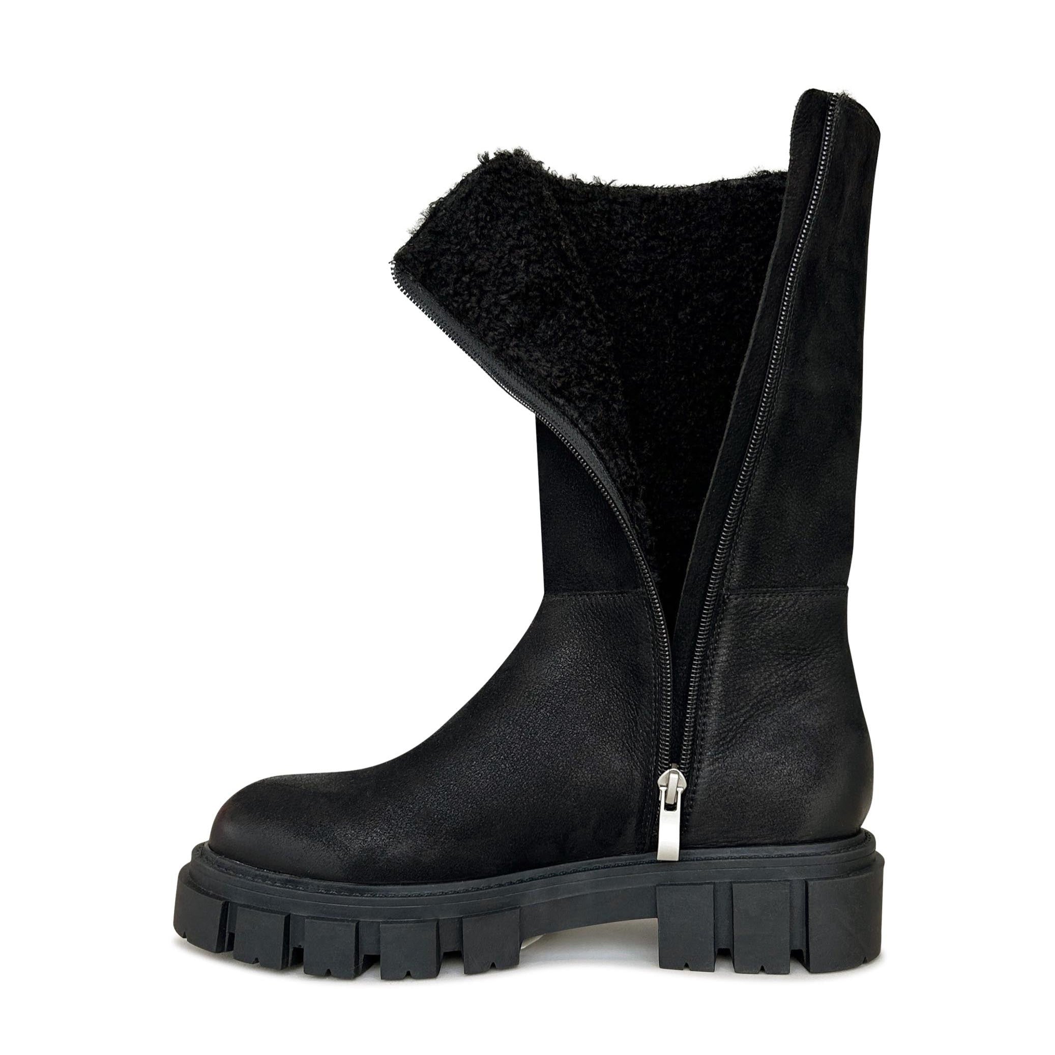 SHEARLING - EOS Footwear - Long Boots #color_Black