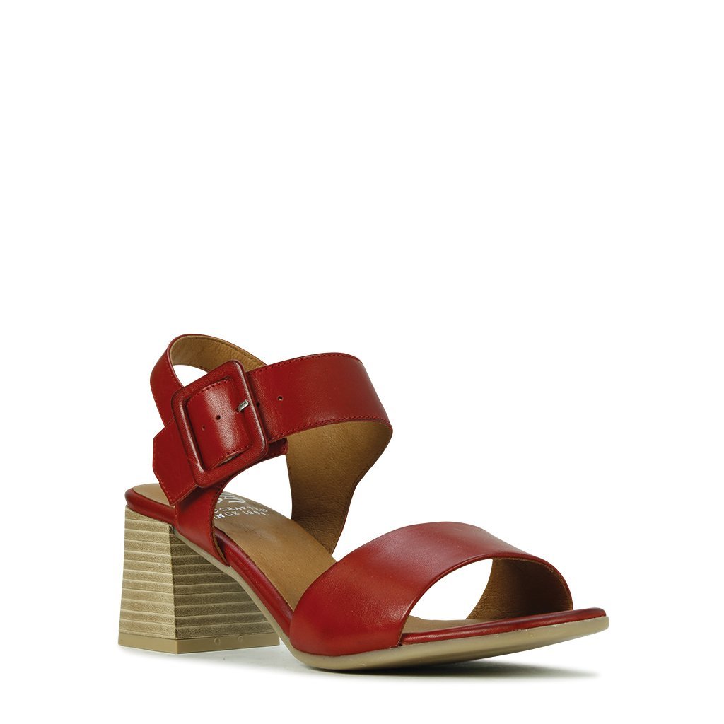 BOUSIE - EOS Footwear - Ankle Strap Sandals #color_Red