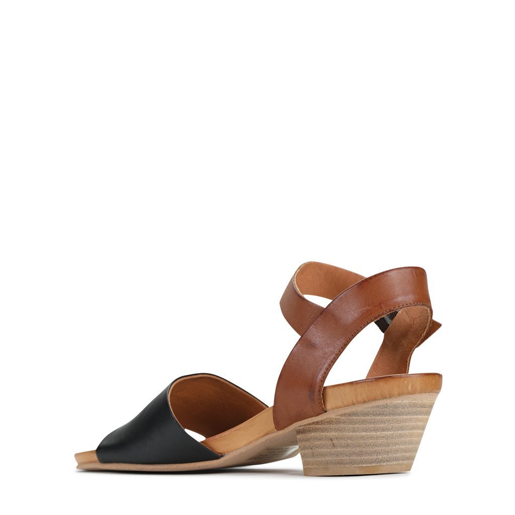 CUBICE - EOS Footwear - Ankle Strap Sandals #color_Black/brandy