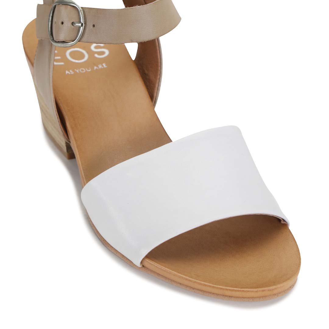 CUBICE - EOS Footwear - Ankle Strap Sandals #color_white/taupe