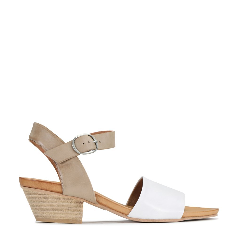 CUBICE - EOS Footwear - Ankle Strap Sandals #color_white/taupe