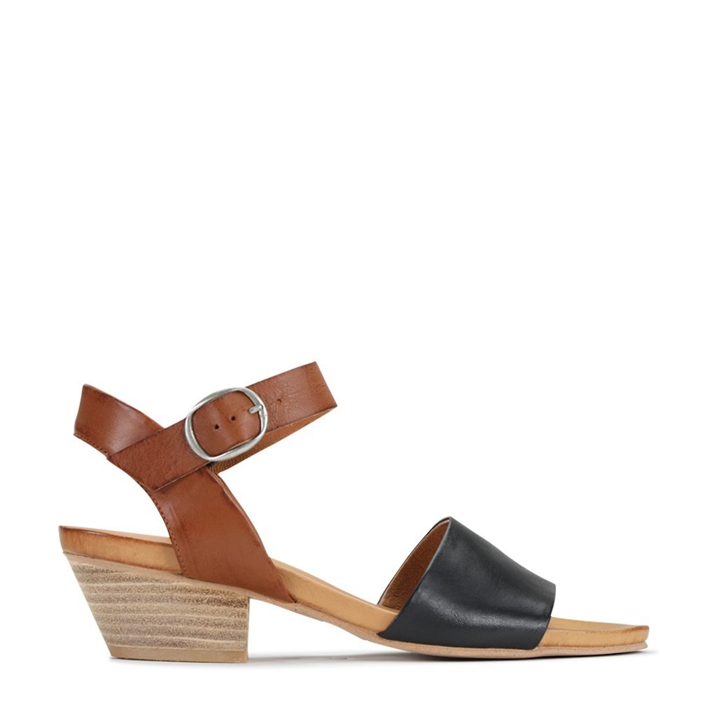 CUBICE - EOS Footwear - Ankle Strap Sandals #color_Black/brandy