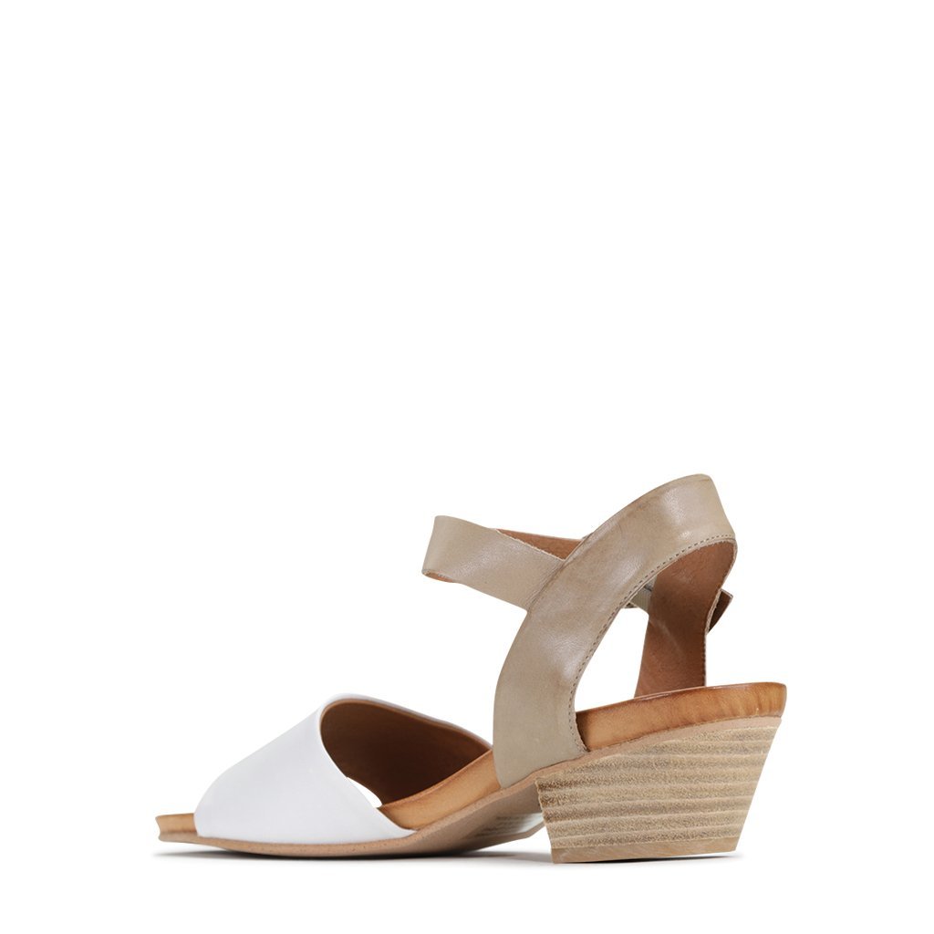 CUBICE - EOS Footwear - Ankle Strap Sandals #color_white/taupe