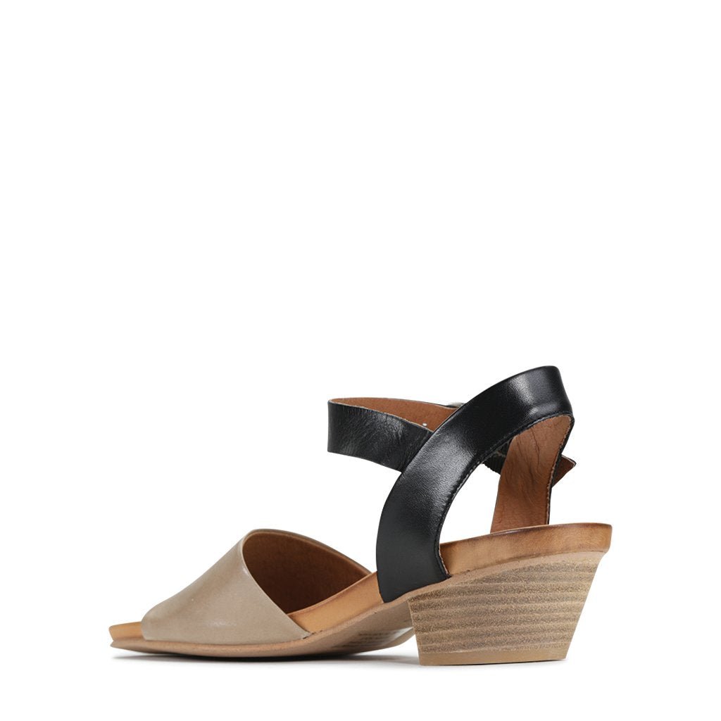 CUBICE - EOS Footwear - Ankle Strap Sandals #color_Taupe/blk