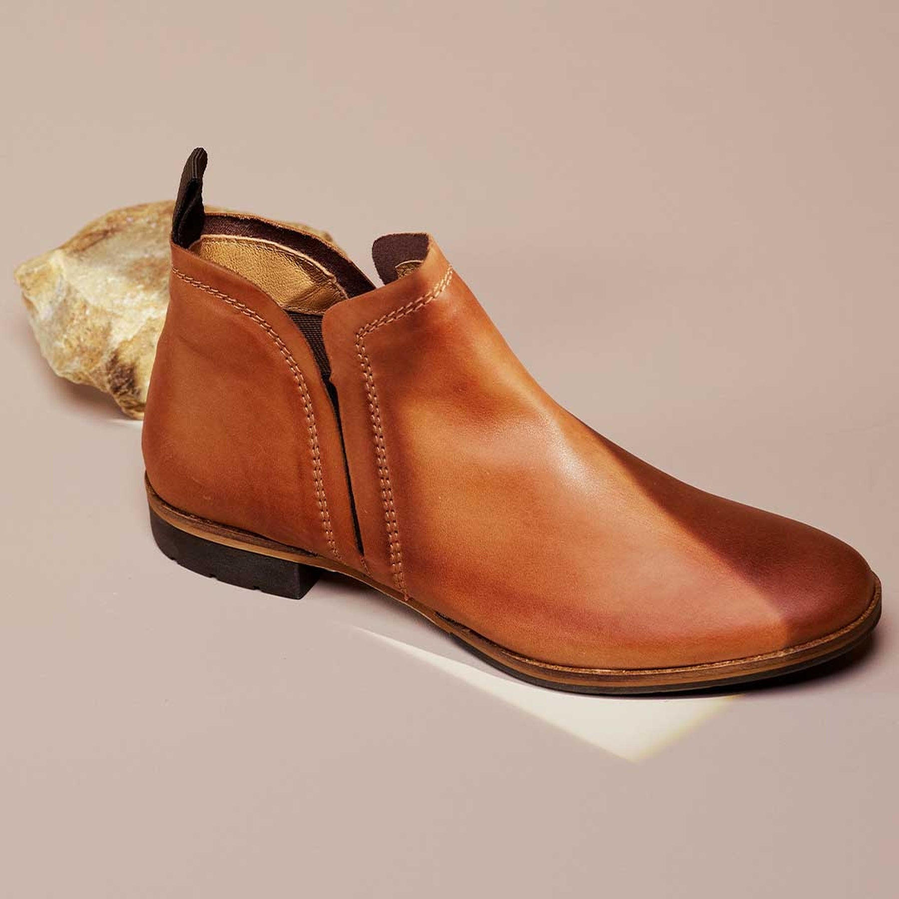 Gaid Leather Ankle Boots - EOS Footwear - Ankle Boots #color_brandy