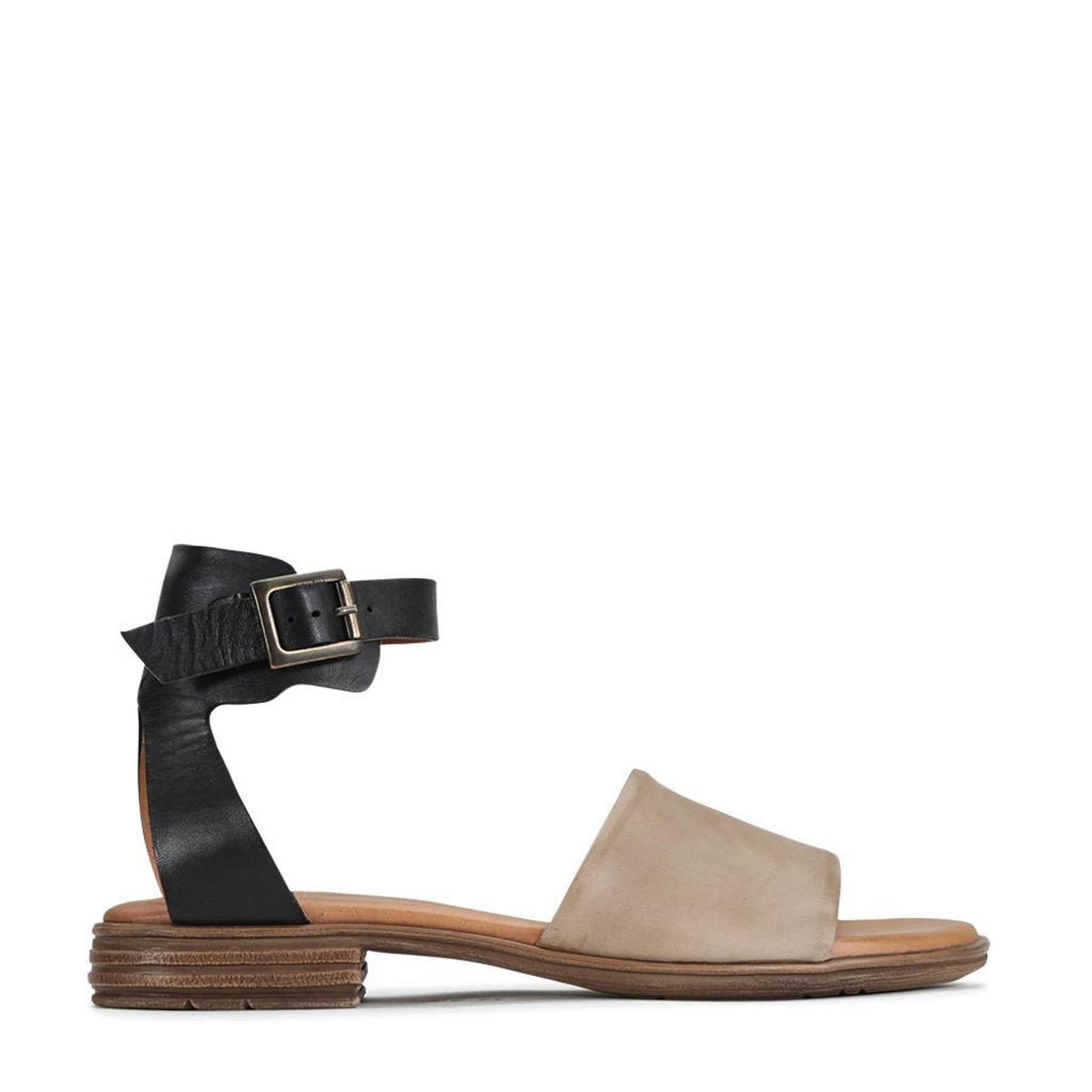 ILOS - EOS Footwear - Ankle Strap Sandals #color_Black/brandy