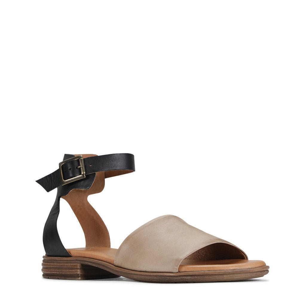 ILOS - EOS Footwear - Ankle Strap Sandals #color_Black/brandy