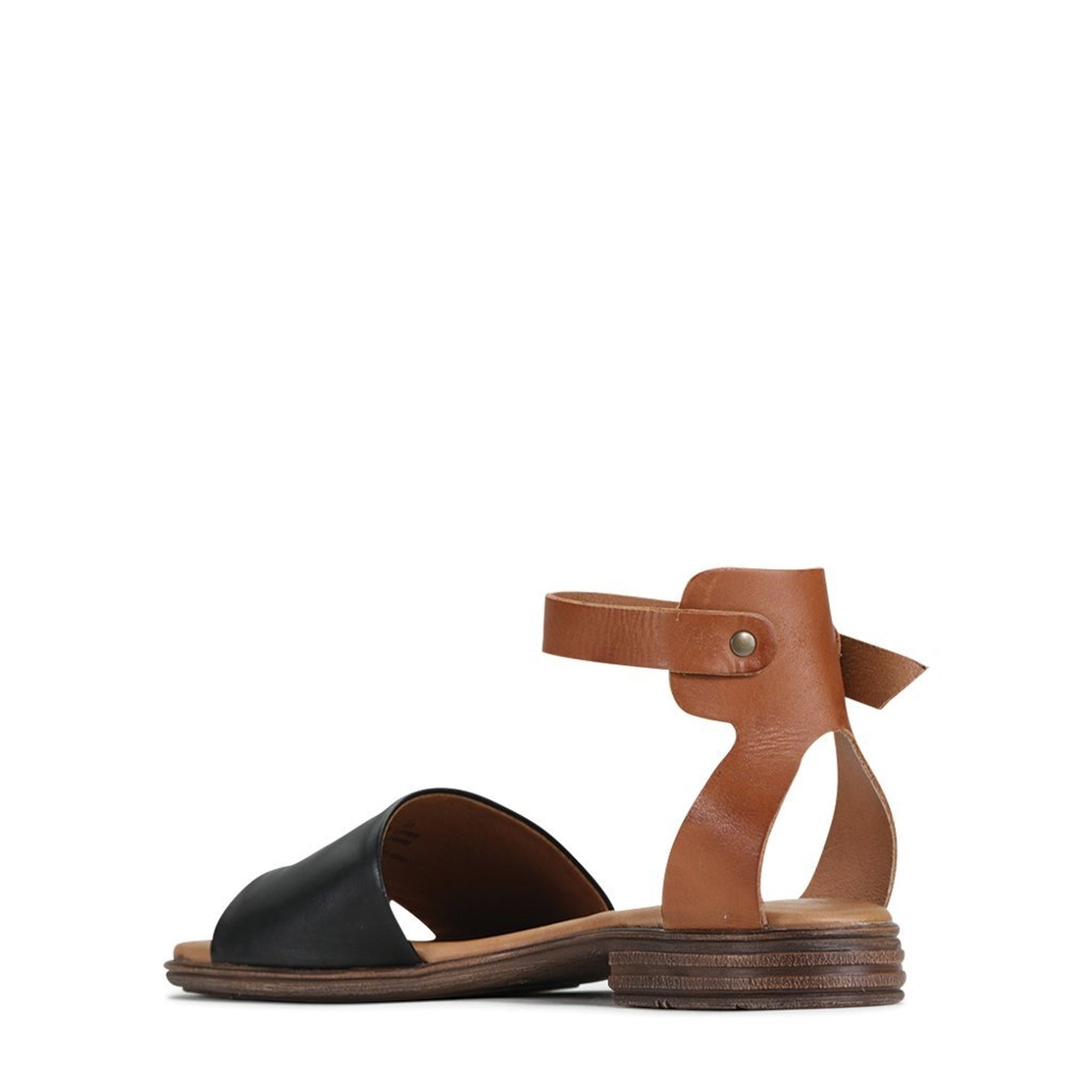 ILOS - EOS Footwear - Ankle Strap Sandals #color_Taupe/blk