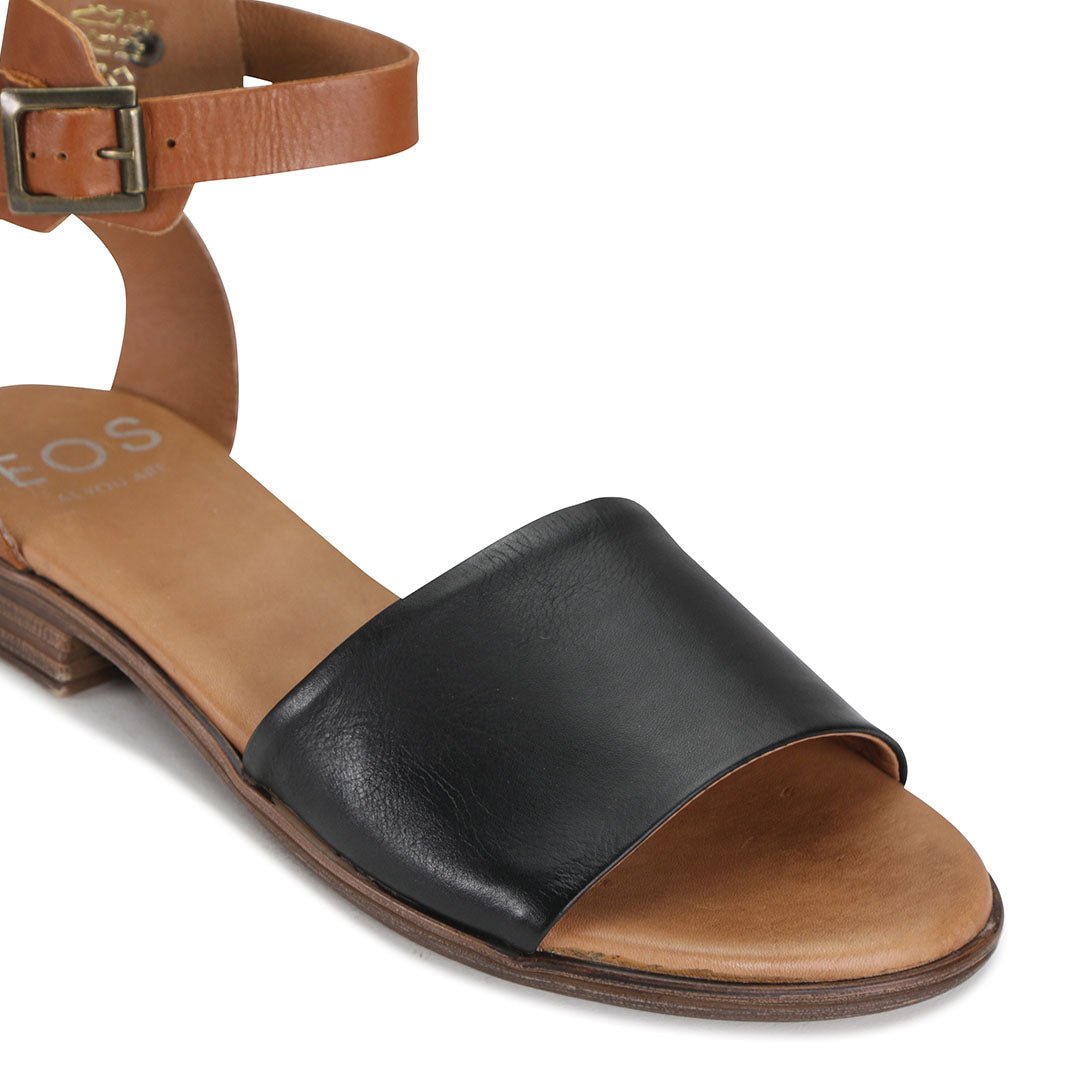 ILOS - EOS Footwear - Ankle Strap Sandals #color_Taupe/blk