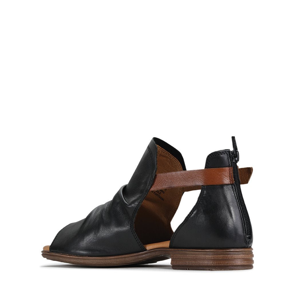 ILOSIA - EOS Footwear - Ankle Strap Sandals #color_Black/brandy