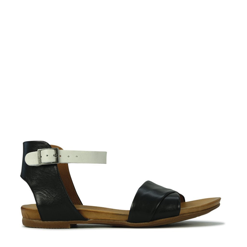 LARNIA - EOS Footwear - Ankle Strap Sandals #color_Blk/taupe