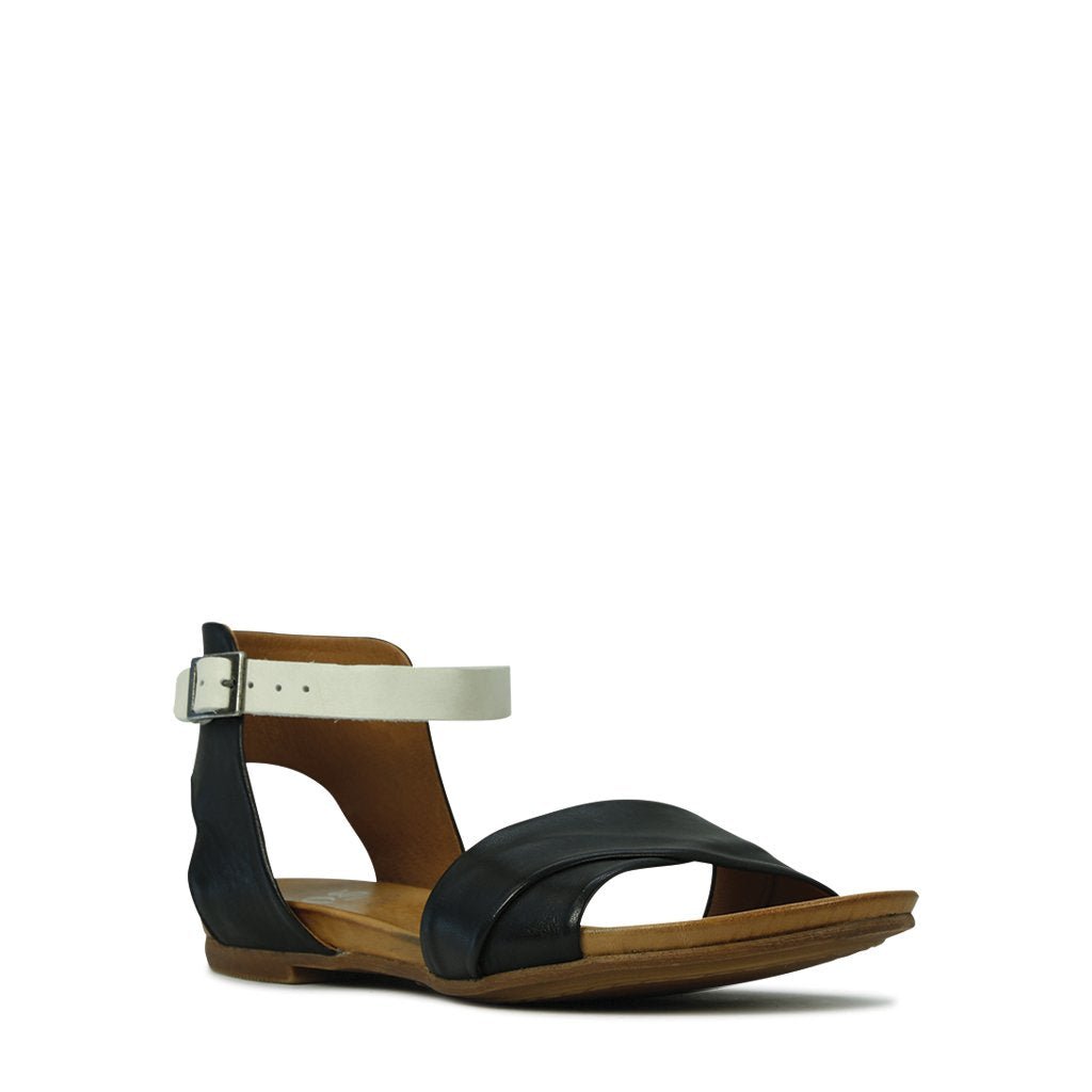 LARNIA - EOS Footwear - Ankle Strap Sandals #color_Blk/taupe