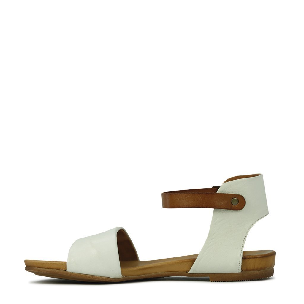 LARNIA - EOS Footwear - Ankle Strap Sandals #color_Taupe/white