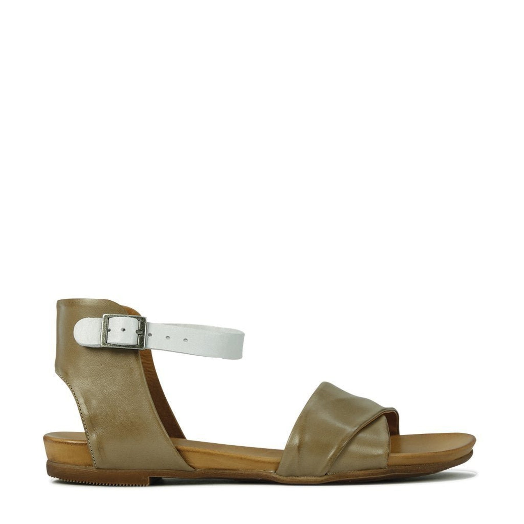 LARNIA - EOS Footwear - Ankle Strap Sandals #color_taupe/white