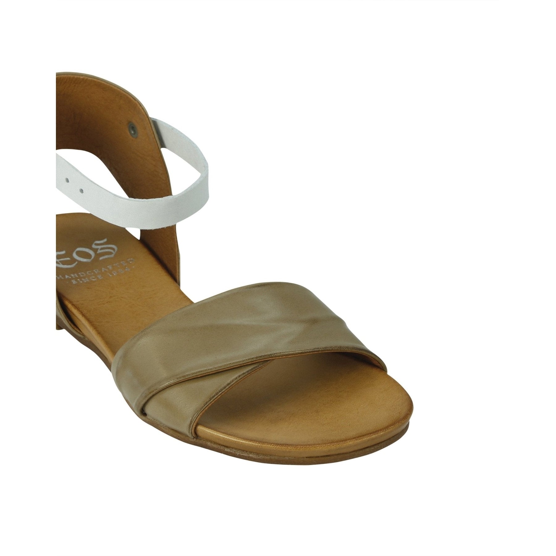 LARNIA - EOS Footwear - Ankle Strap Sandals #color_taupe/white