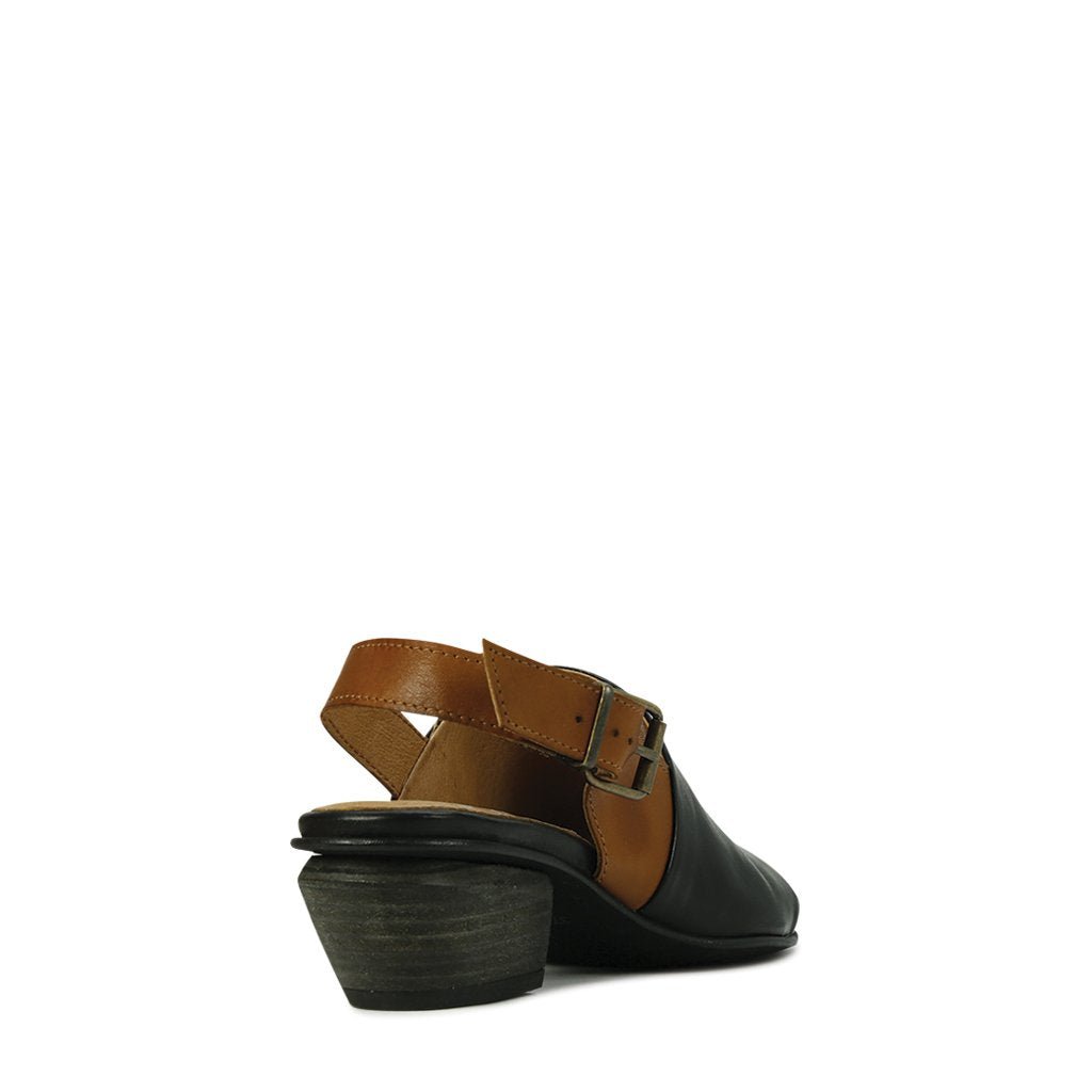 PAOLO - EOS Footwear - Sling Back Sandals #color_black/brandy