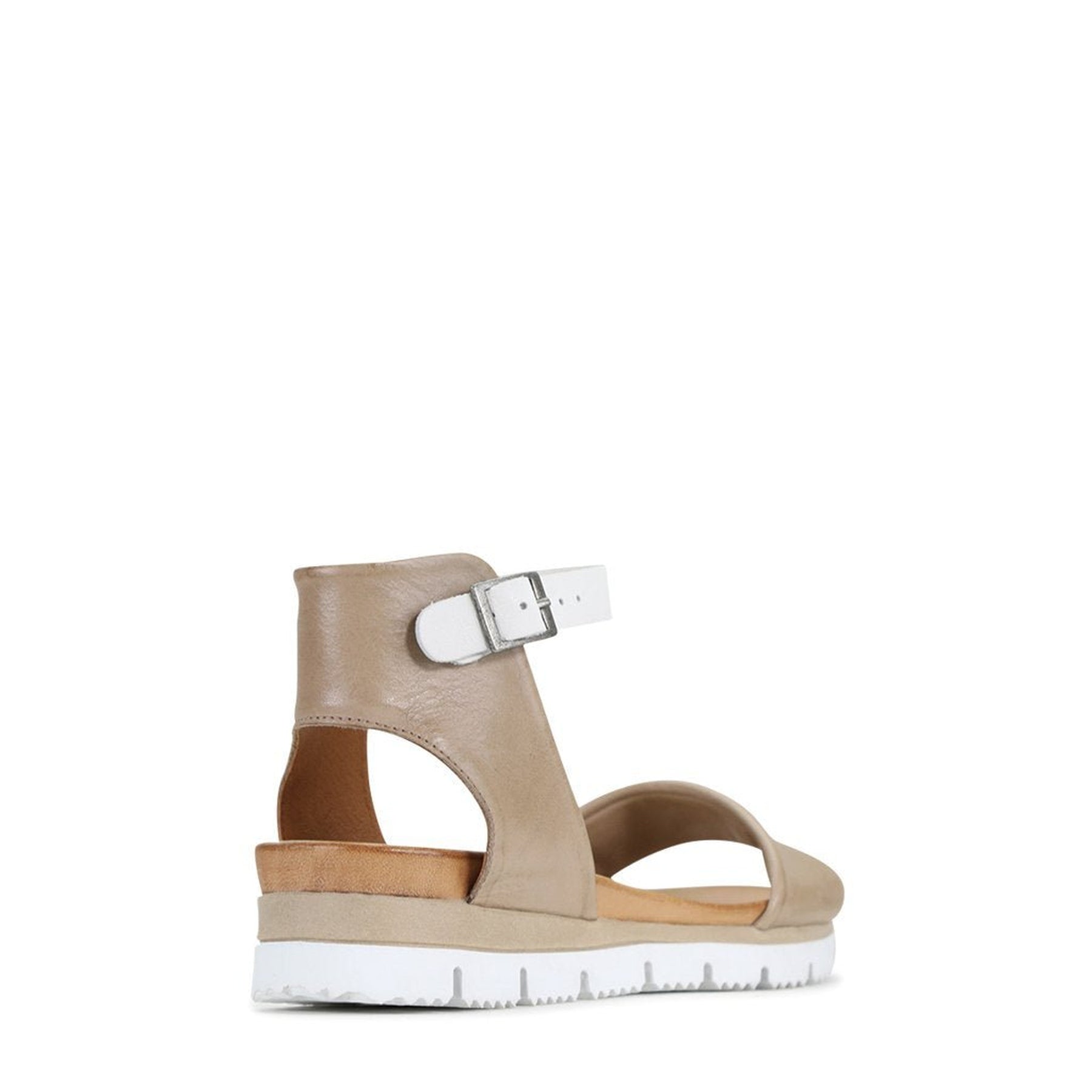 SODA - EOS Footwear - Ankle Strap Sandals #color_Taupe/white